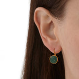 Gold Plate Emerald Drop Earrings - Afghanistan
