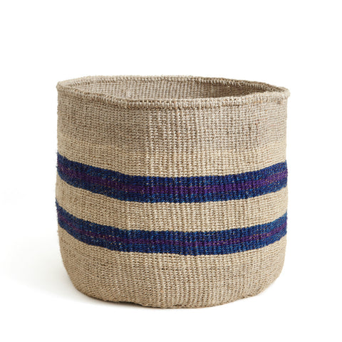 Blue and Purple Striped Basket - Kenya