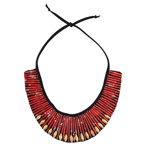 Red Beaded Necklace - Swaziland