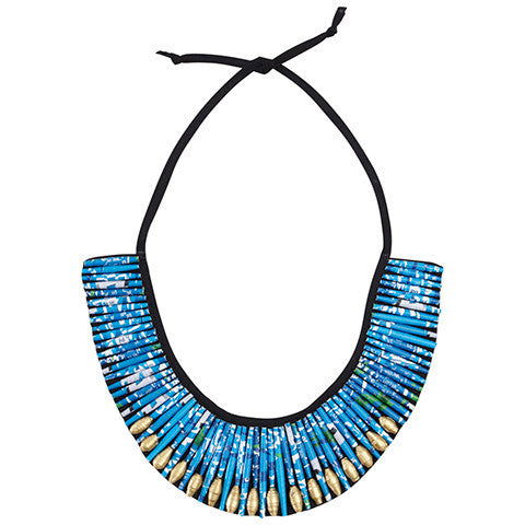 Blue Beaded Necklace - Swaziland