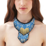 Blue Beaded Collar Necklace - Swaziland