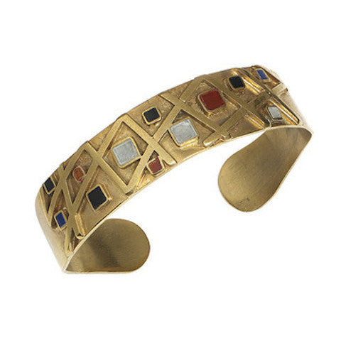 Lapis, Tourmaline and Peridot Cuff - Afghanistan
